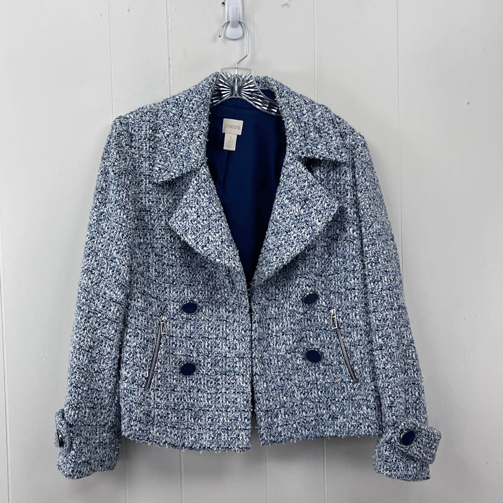 Chicos’s Blue and silver soft jacket